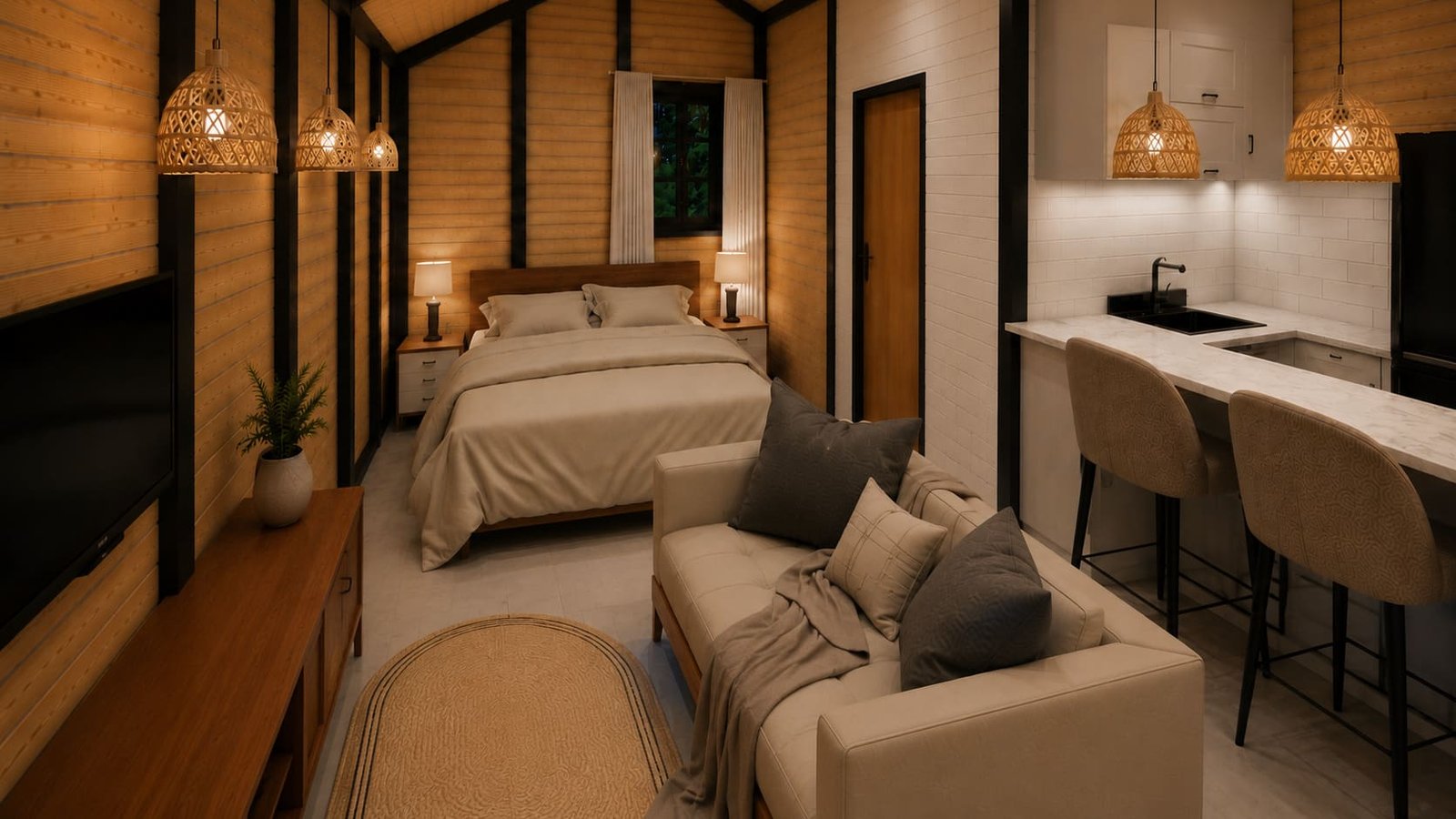 chalé pré fabricado aconchego 32 m² 3
