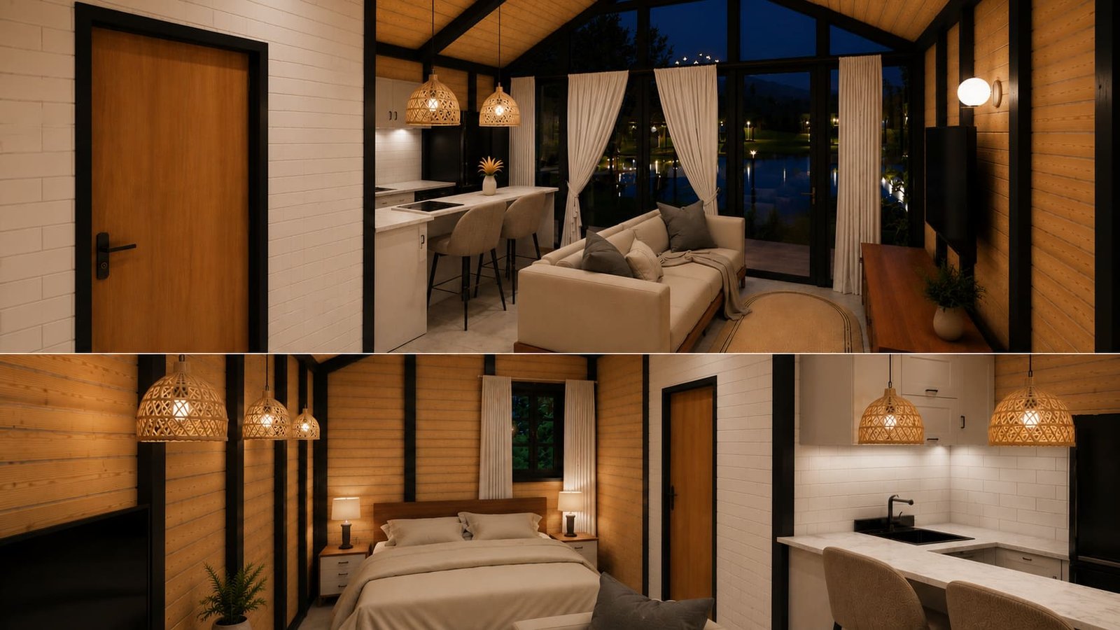 chalé pré fabricado aconchego 32 m² 4
